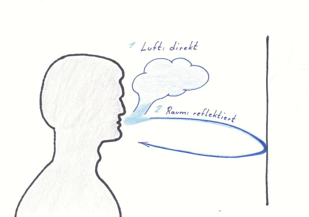 Wie wir unsere Stimme hören - Zeichnung